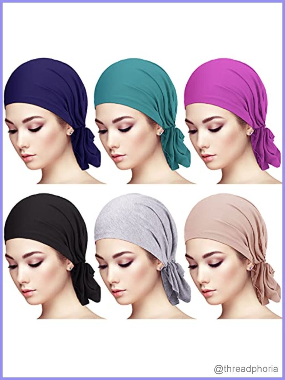 4 Pack Pre Tied Head Scarves for Women Soft Cotton Hair Wraps Chemo